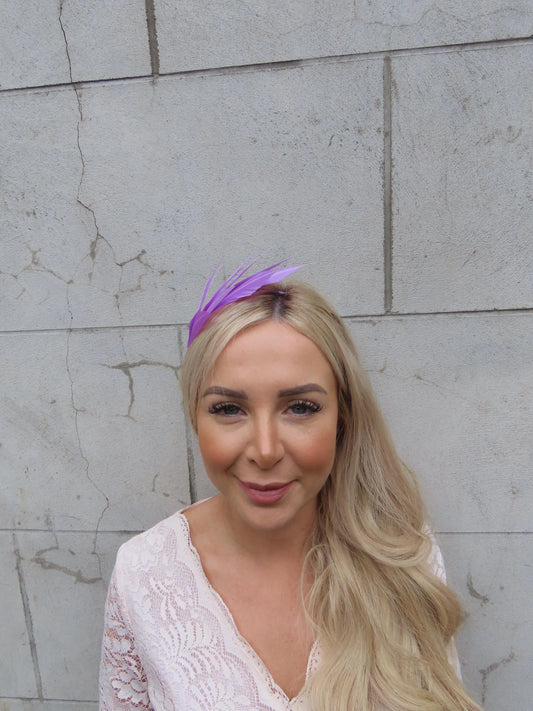 Lilac Feather Fascinator Headband