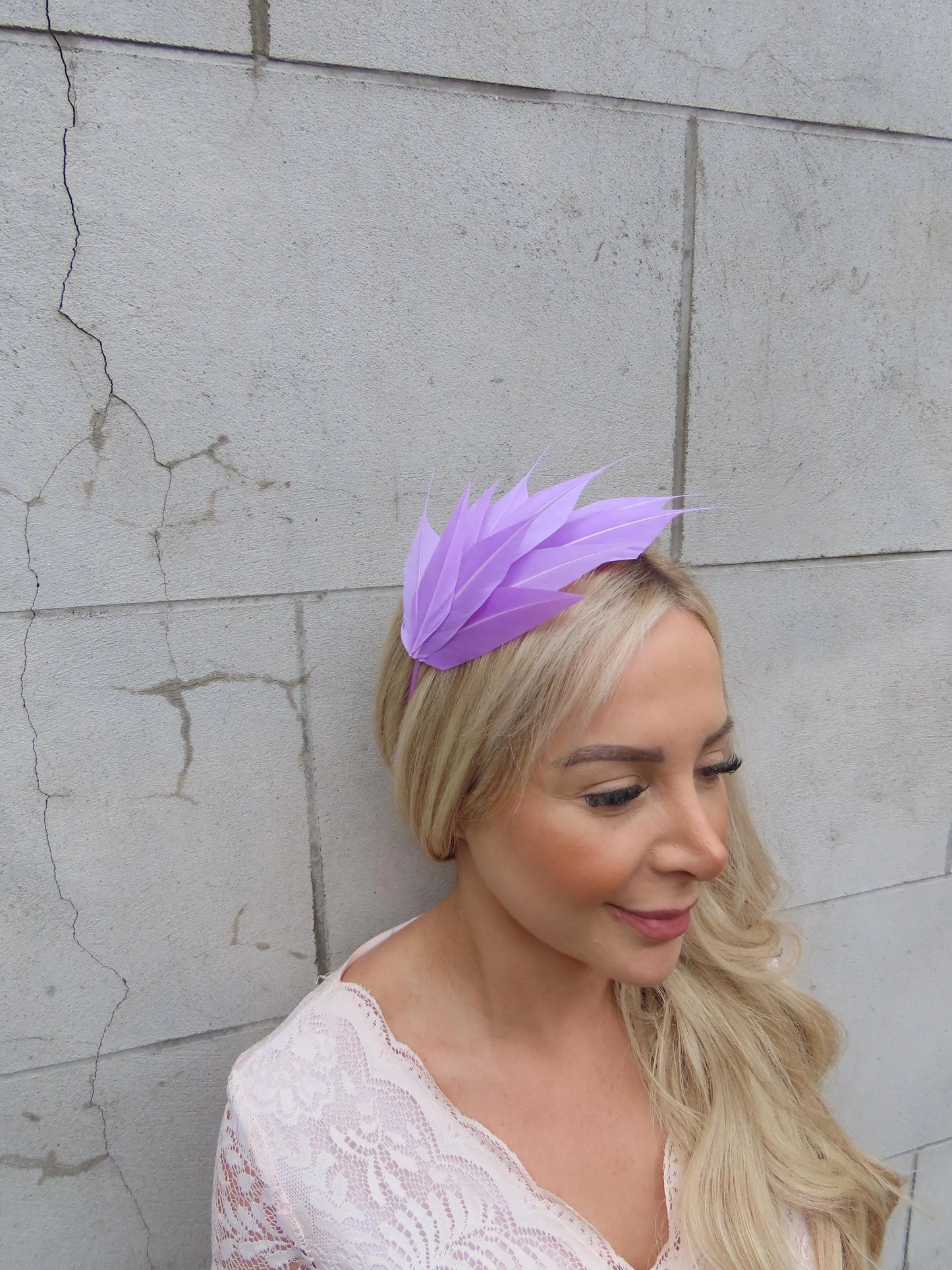 Lilac Feather Fascinator Headband