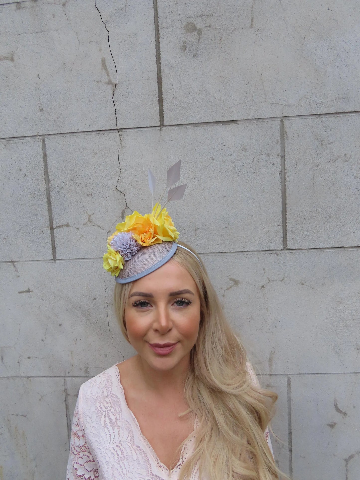 Grey & Mustard Floral Headpiece