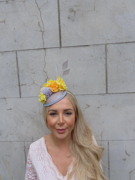 Grey & Mustard Floral Headpiece
