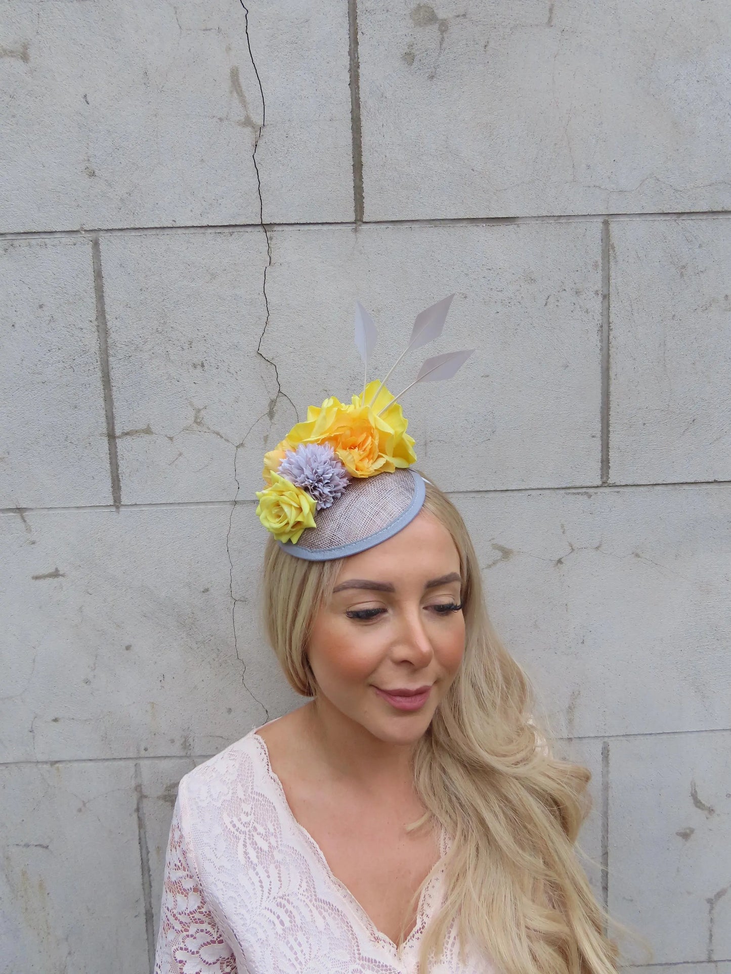 Grey & Mustard Floral Headpiece