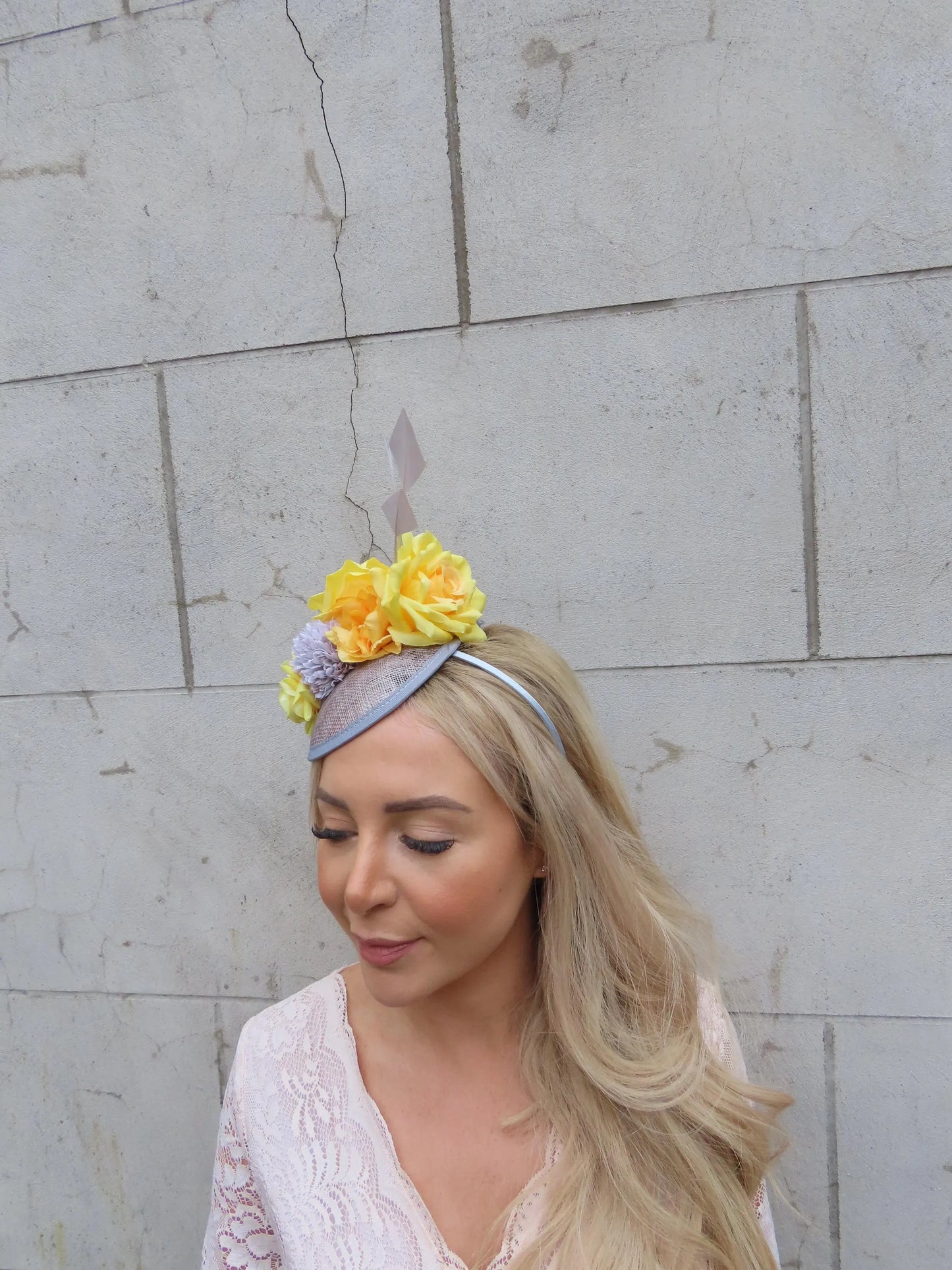 Grey & Mustard Floral Headpiece