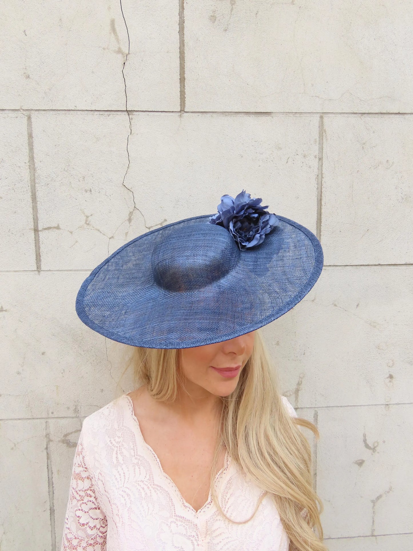 Navy Blue Boater Hat