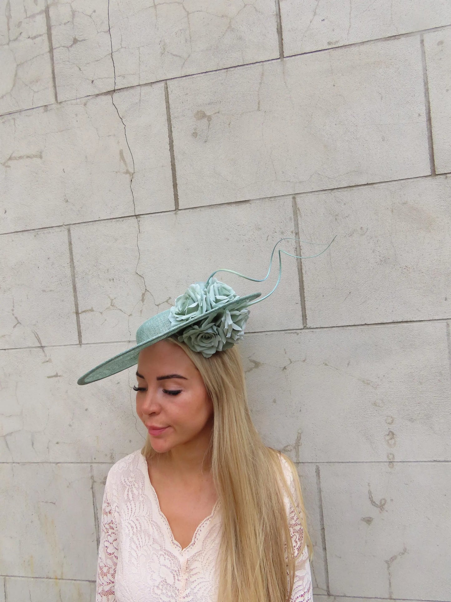 Large Sage Flower Boater Hatinator