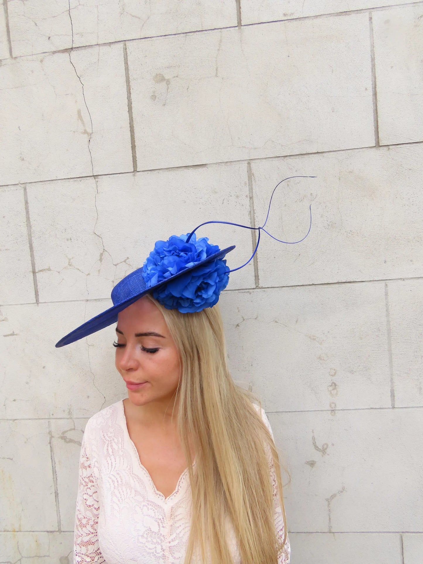 Royal Blue Boater Hat Fascinator