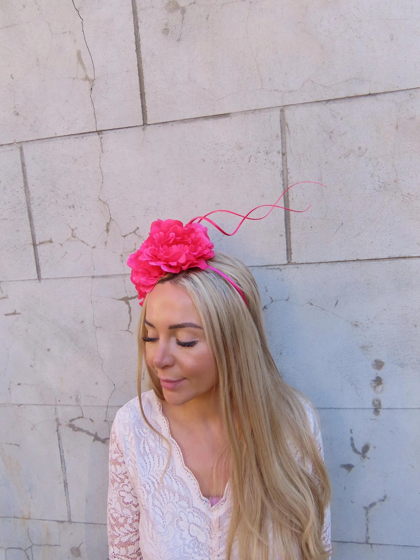 Fuchsia Pink Flower Fascinator Headband