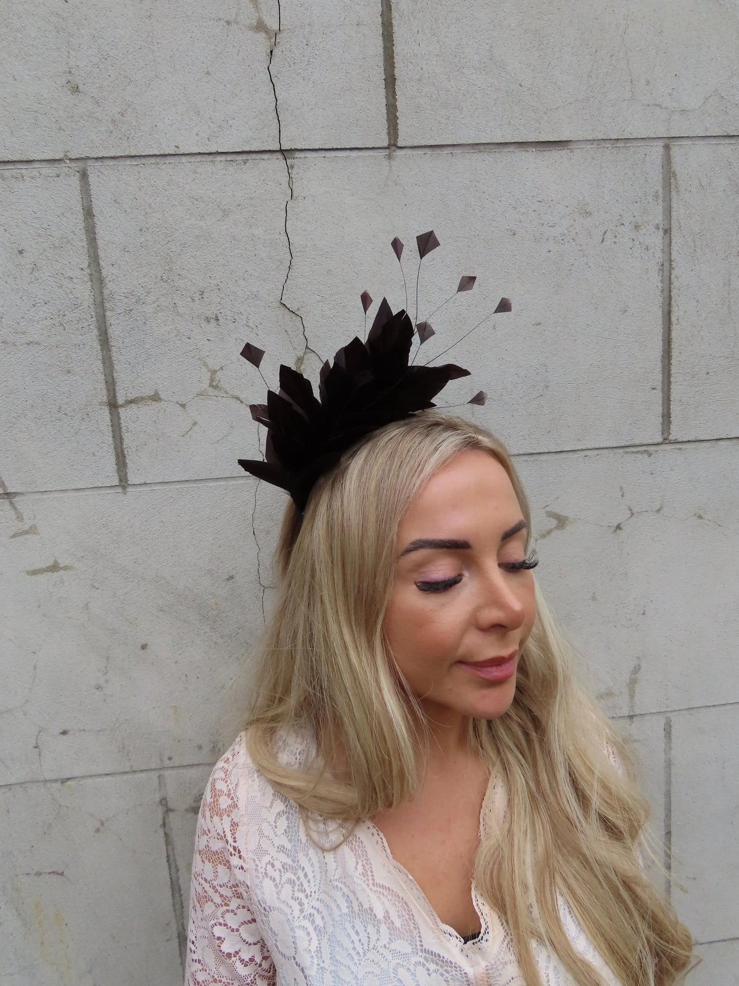 Dark Brown Feather Fascinator