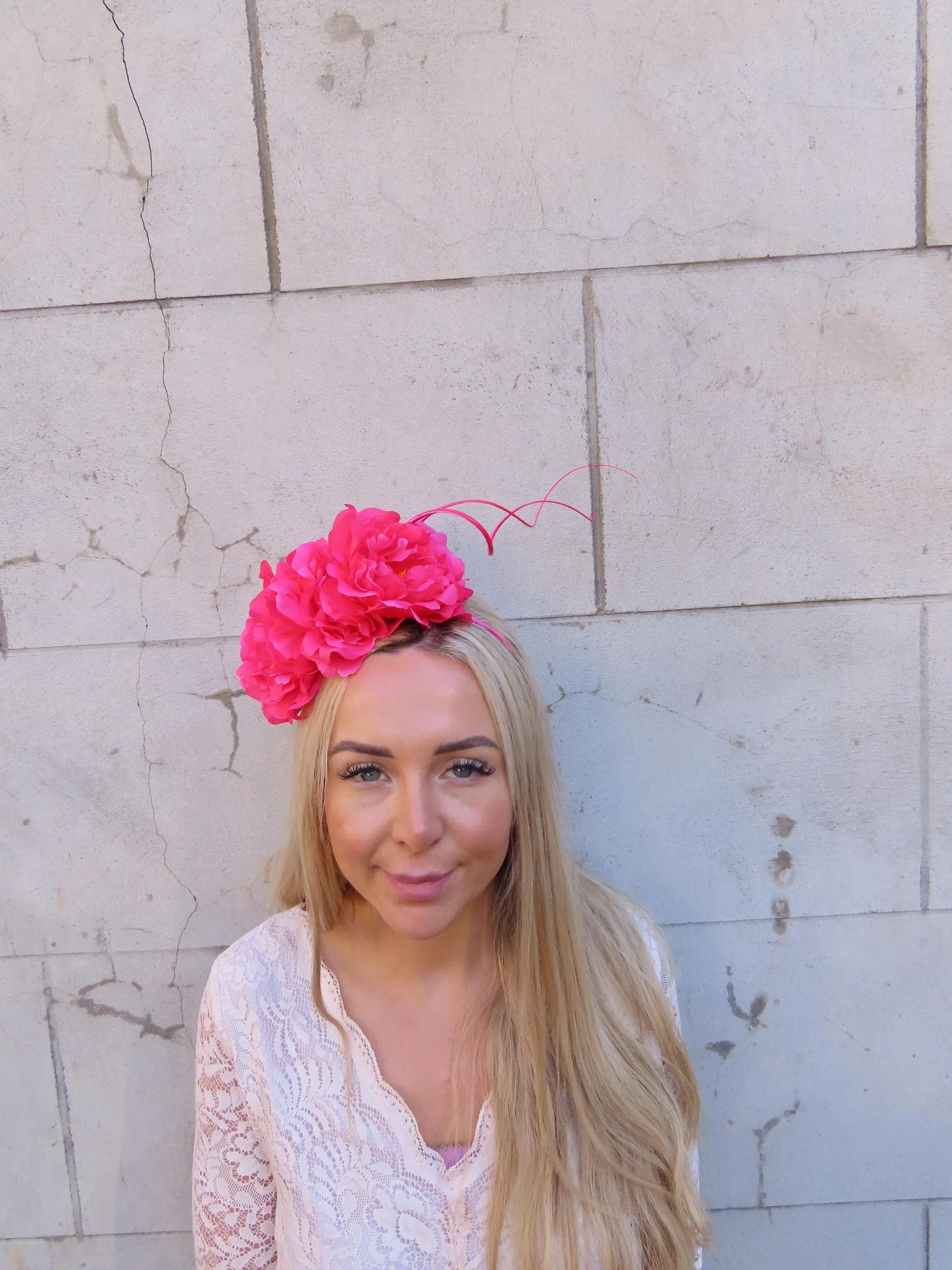 Fuchsia Pink Flower Fascinator Headband
