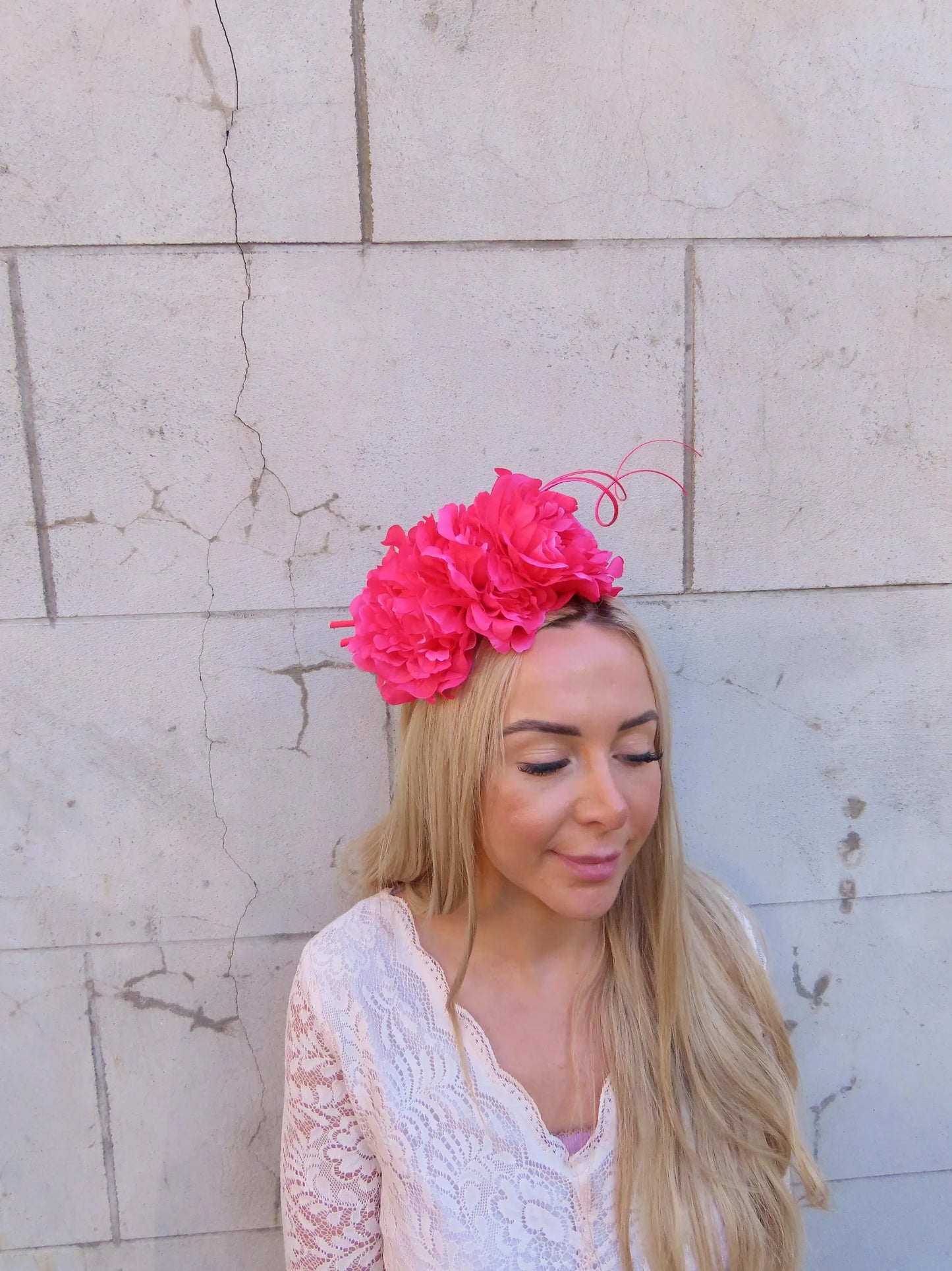 Fuchsia Pink Flower Fascinator Headband