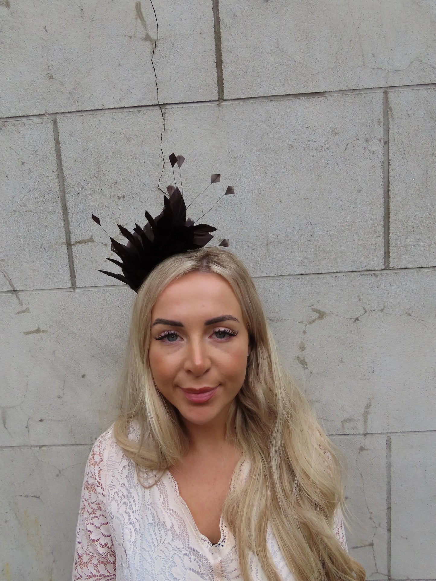 Dark Brown Feather Fascinator