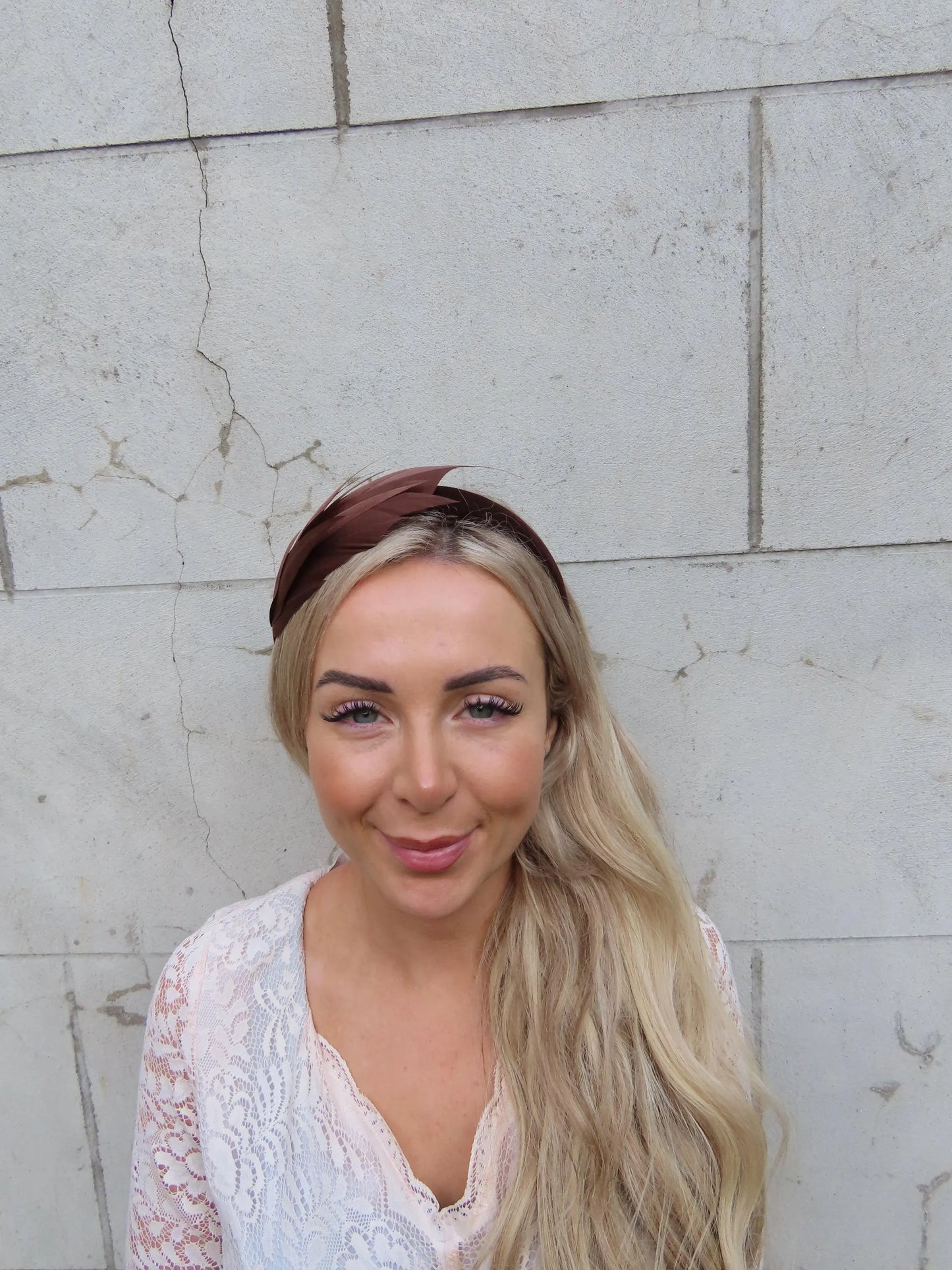 Dark Brown Feather Fascinator Headband