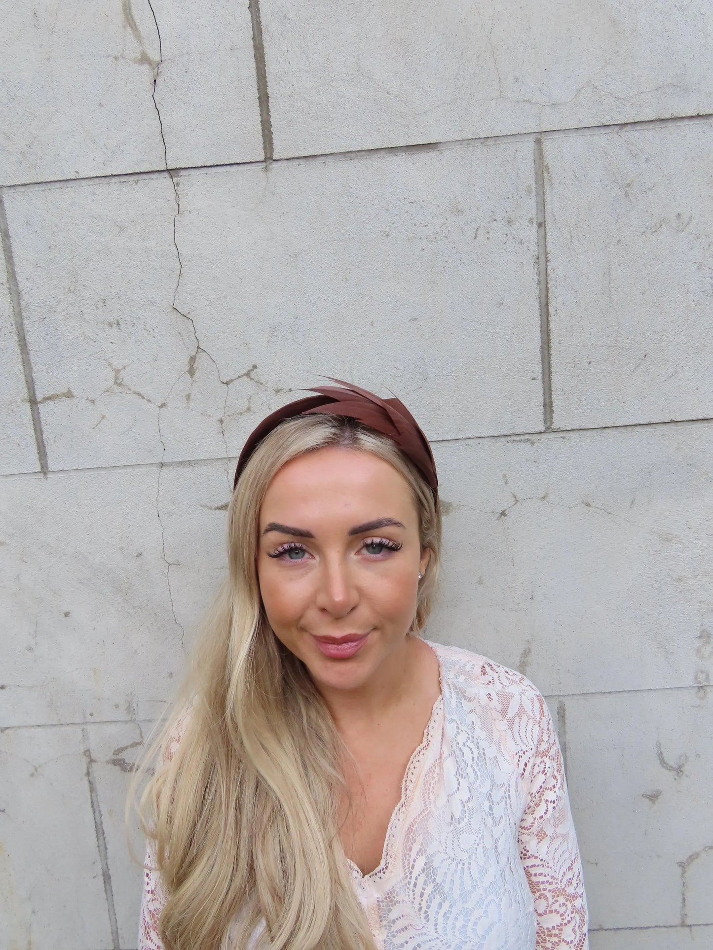 Dark Brown Feather Fascinator Headband