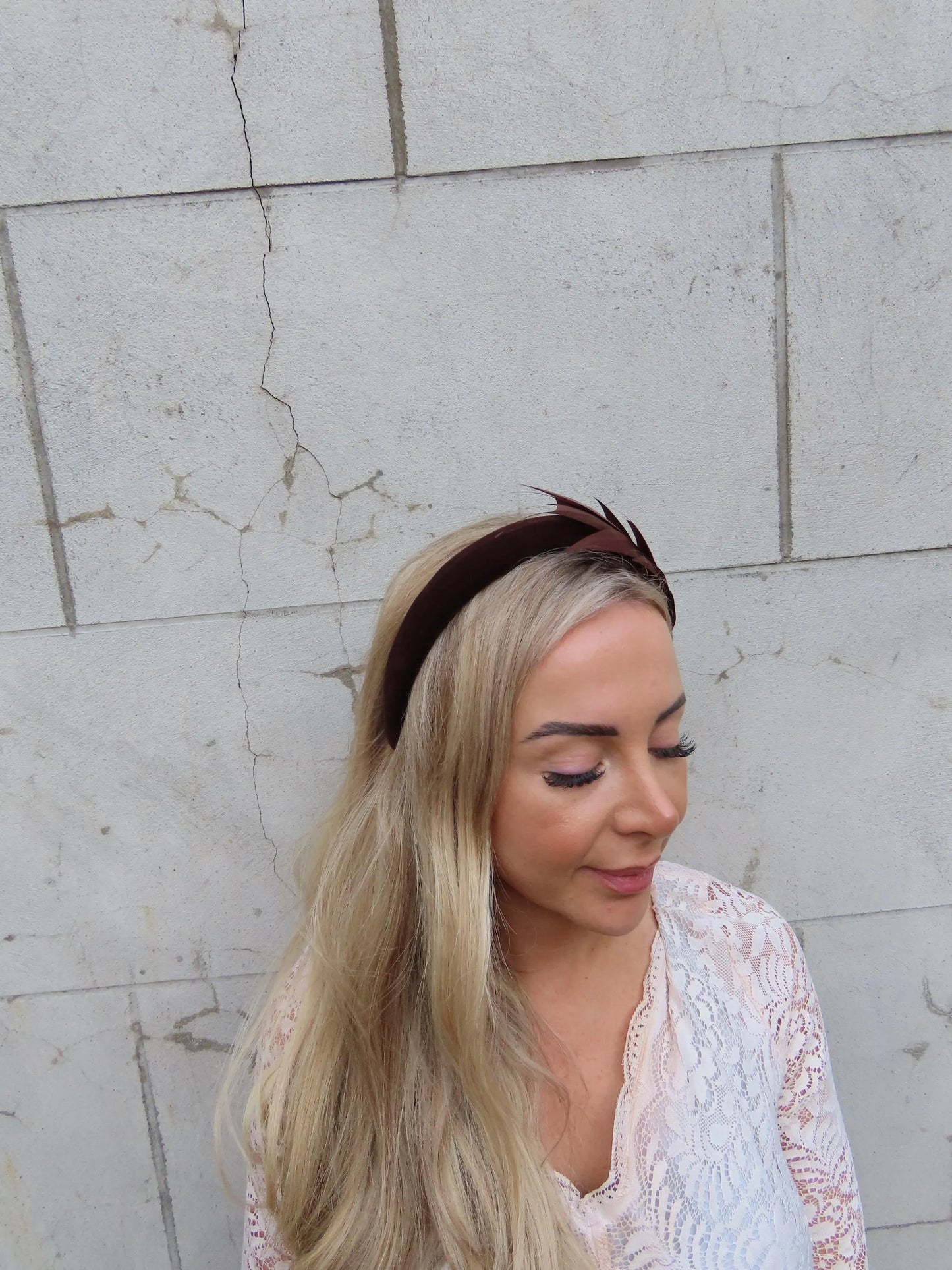 Dark Brown Feather Fascinator Headband