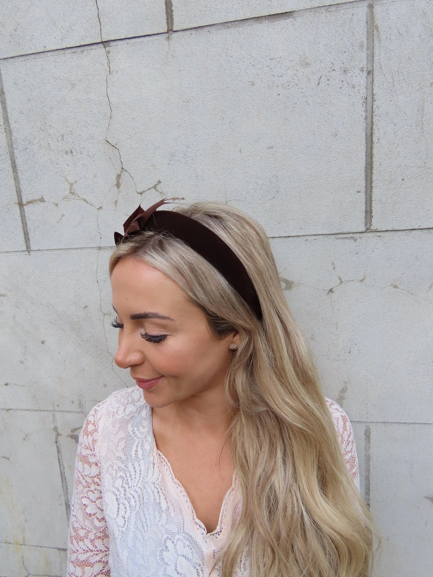 Dark Brown Feather Fascinator Headband