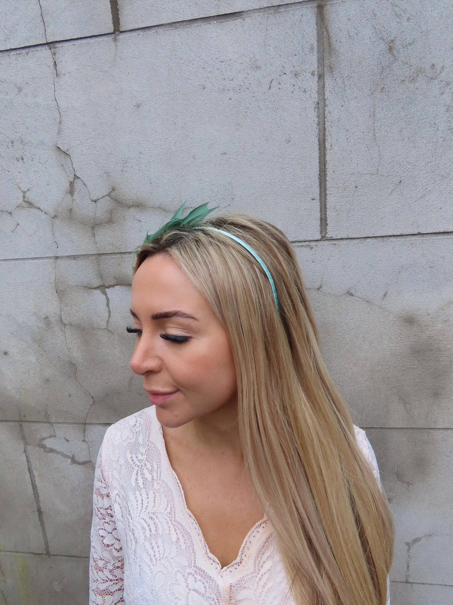 Sage Green Feather Headpiece
