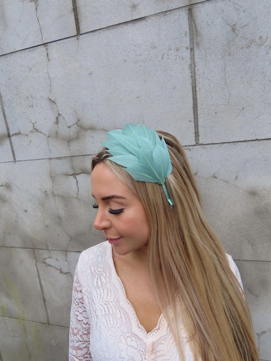 Sage Green Feather Headpiece