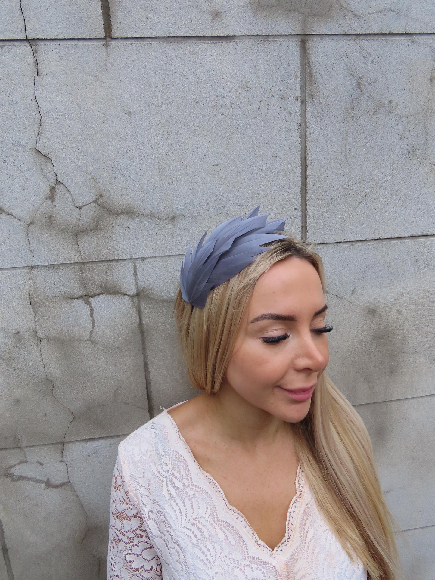 Dark Grey Feather Headpiece