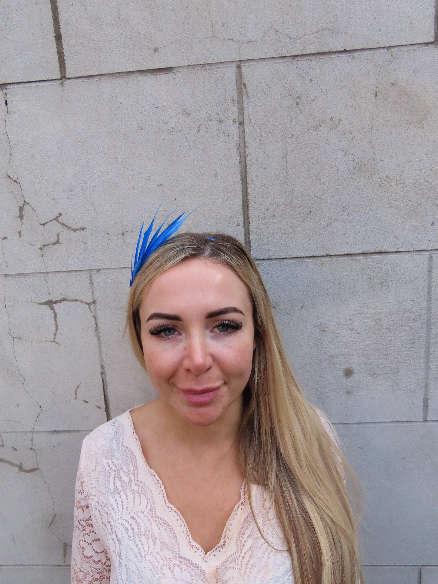 Cobalt Blue Spiky Feather Headpiece