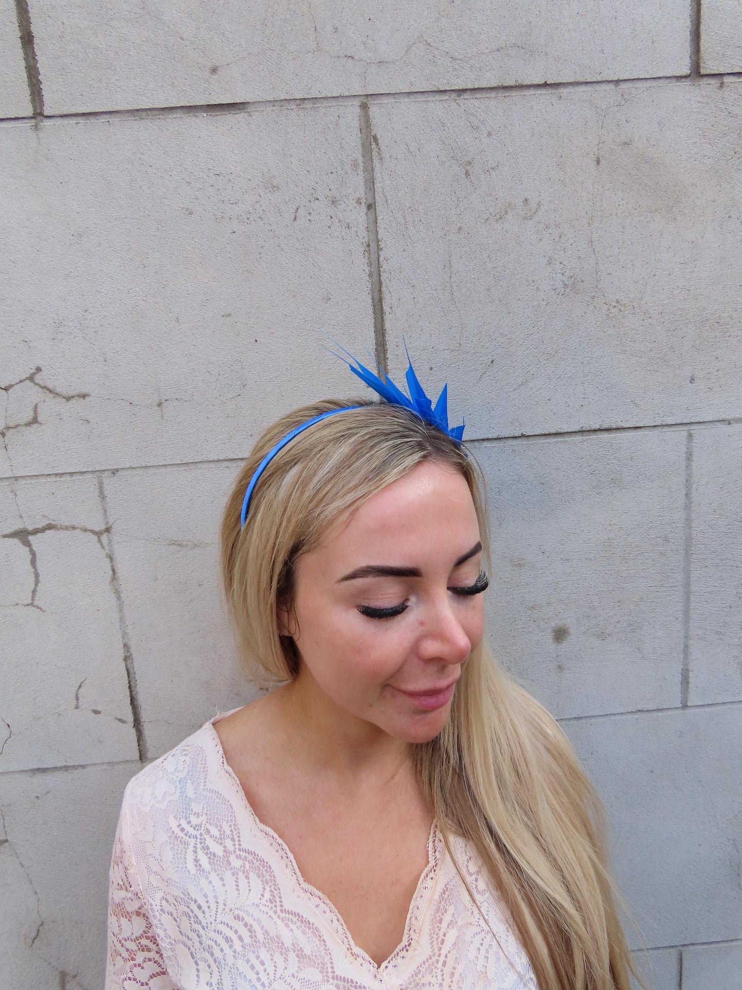 Cobalt Blue Spiky Feather Headpiece