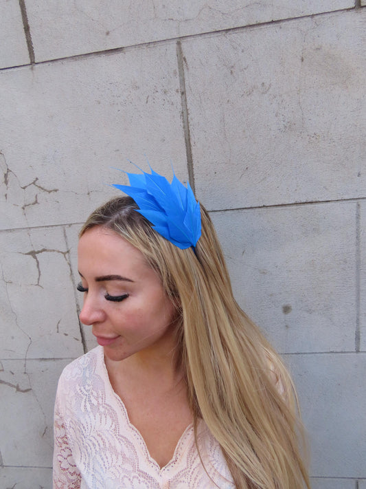 Cobalt Blue Spiky Feather Headpiece