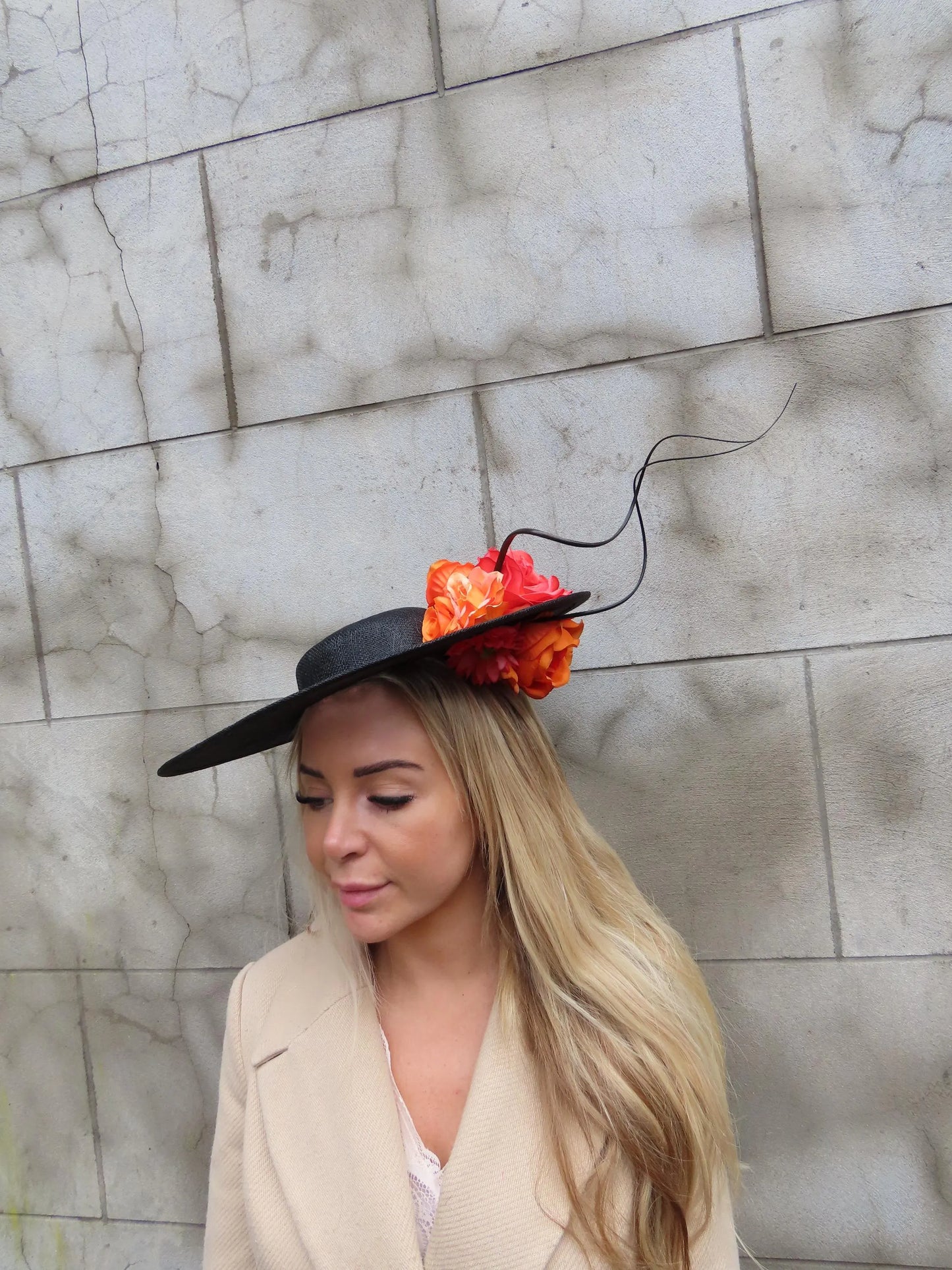 Black & Orange Floral Hatinator