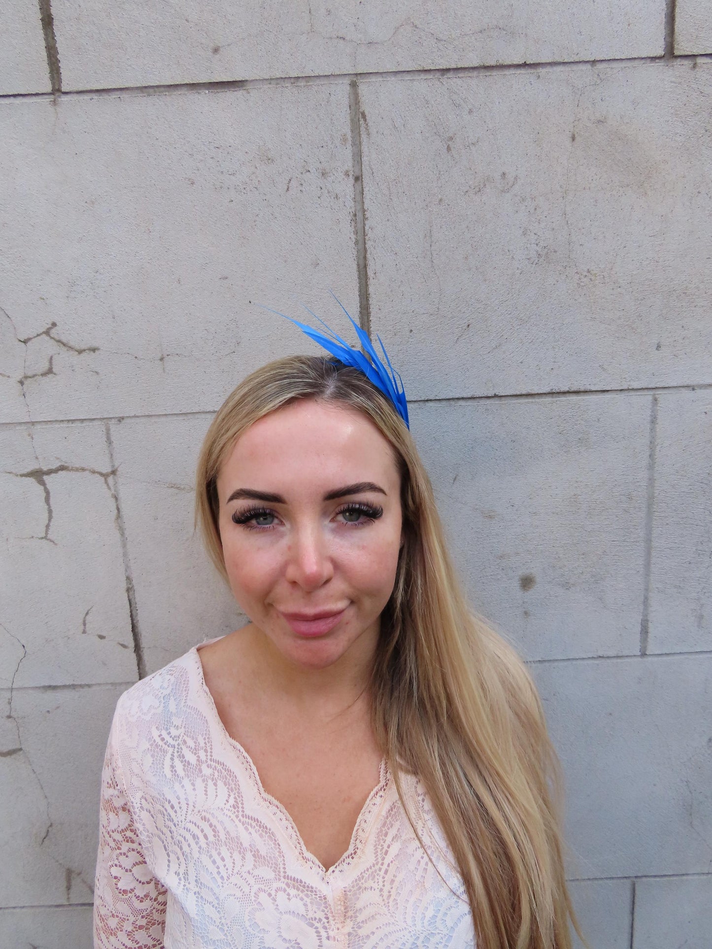 Cobalt Blue Spiky Feather Headpiece