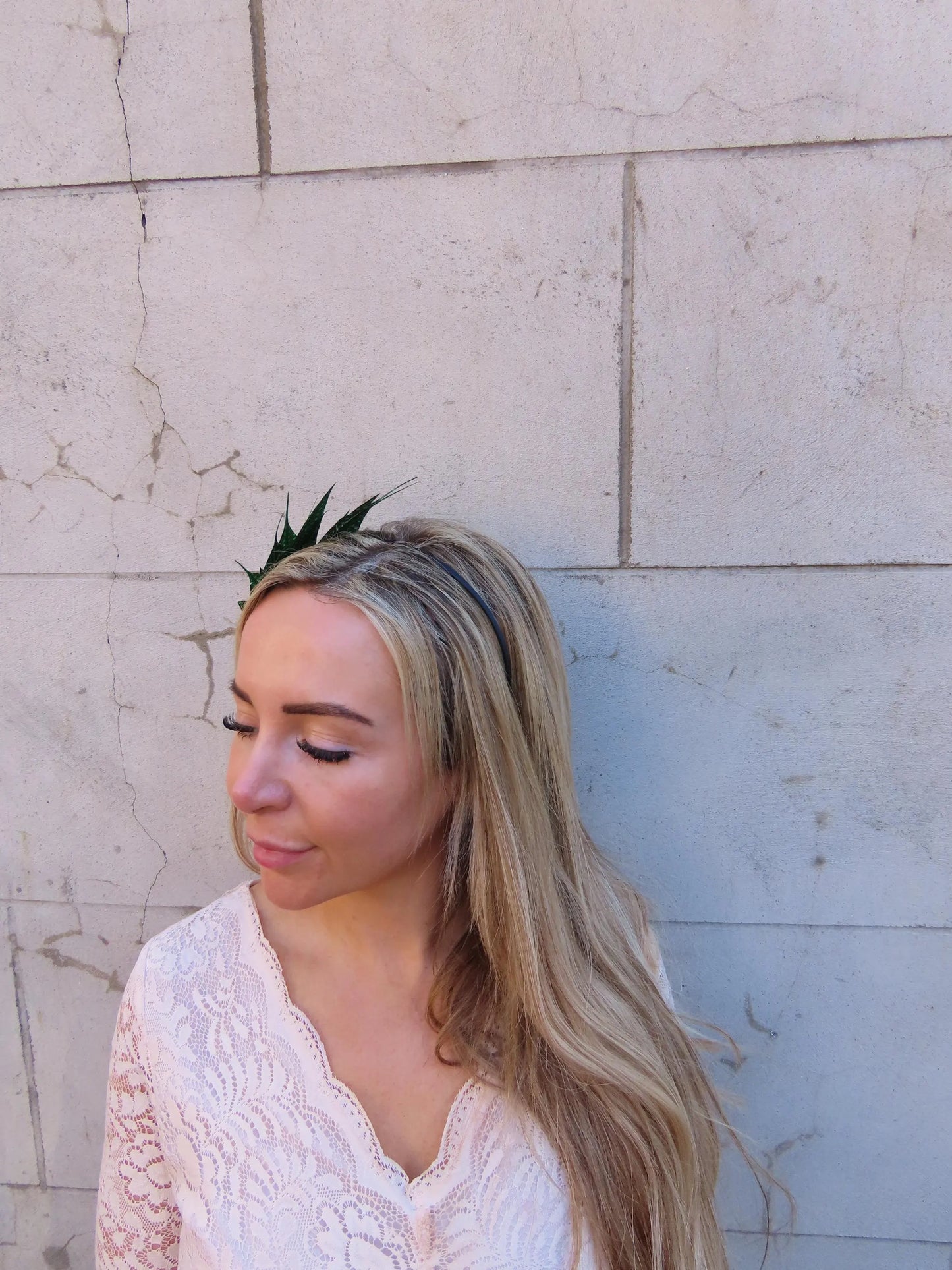 Emerald Green Spotted Feather Headpiece