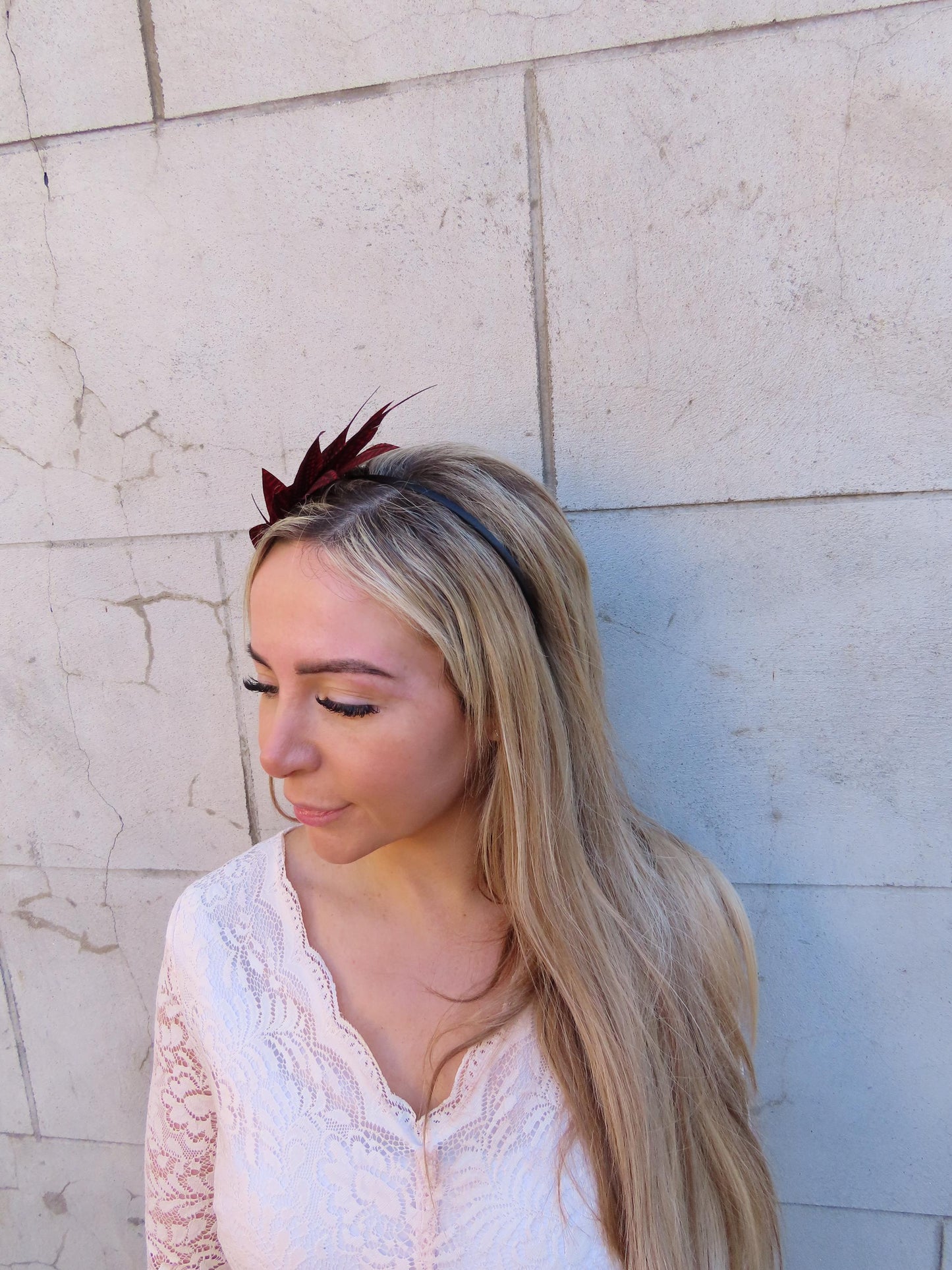 Black & Red Spotty Feather Fascinator
