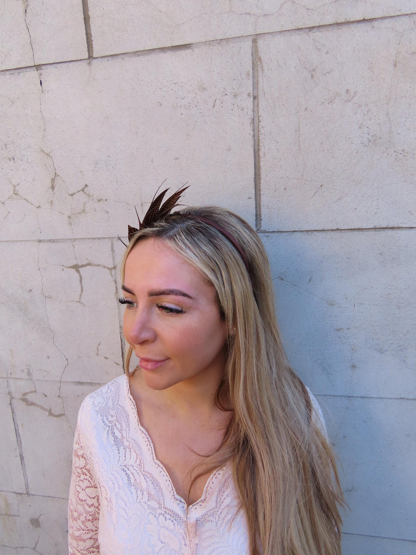 Brown Spotty Pheasant Feather Headpiece