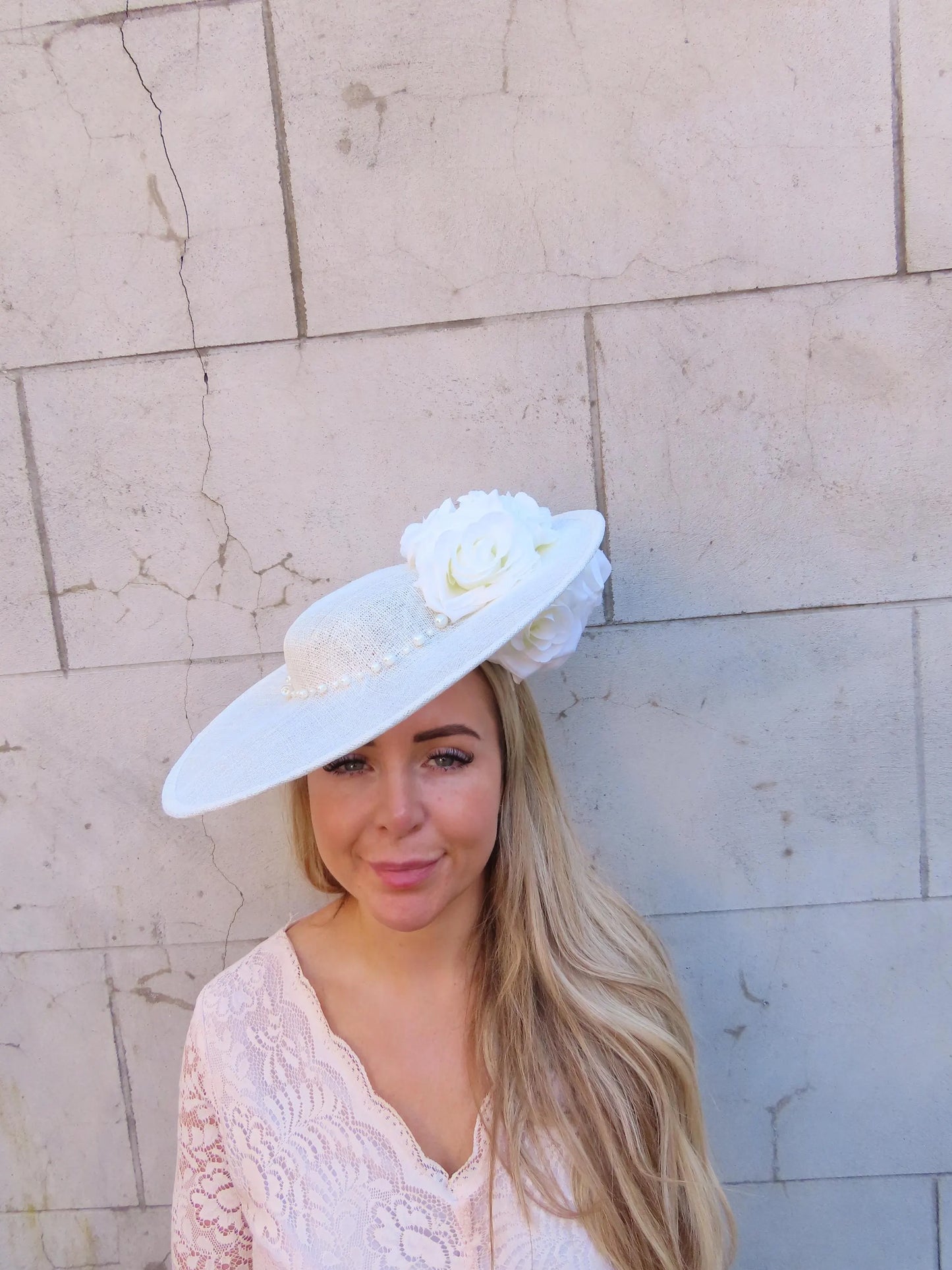 Cream Pearl Large Hat