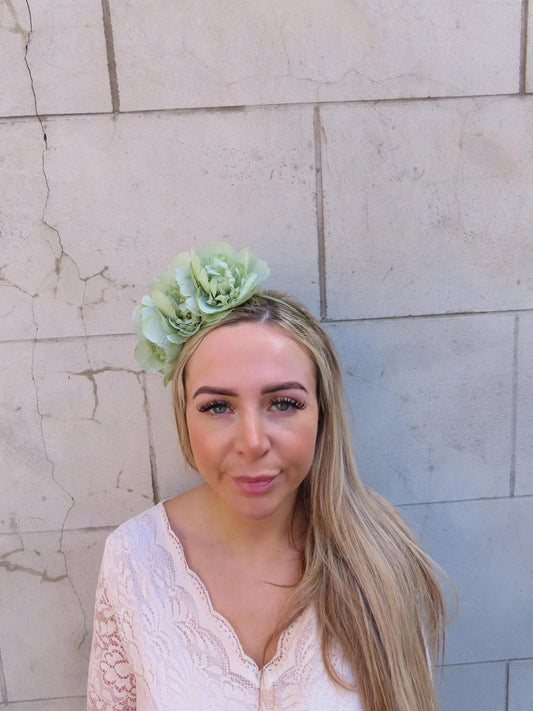Sage Green Flower Fascinator