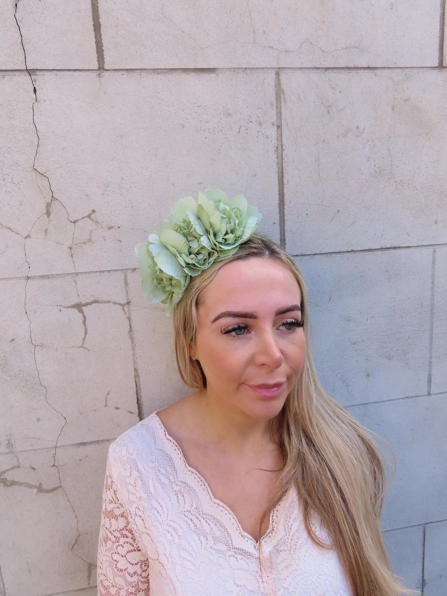 Sage Green Flower Fascinator