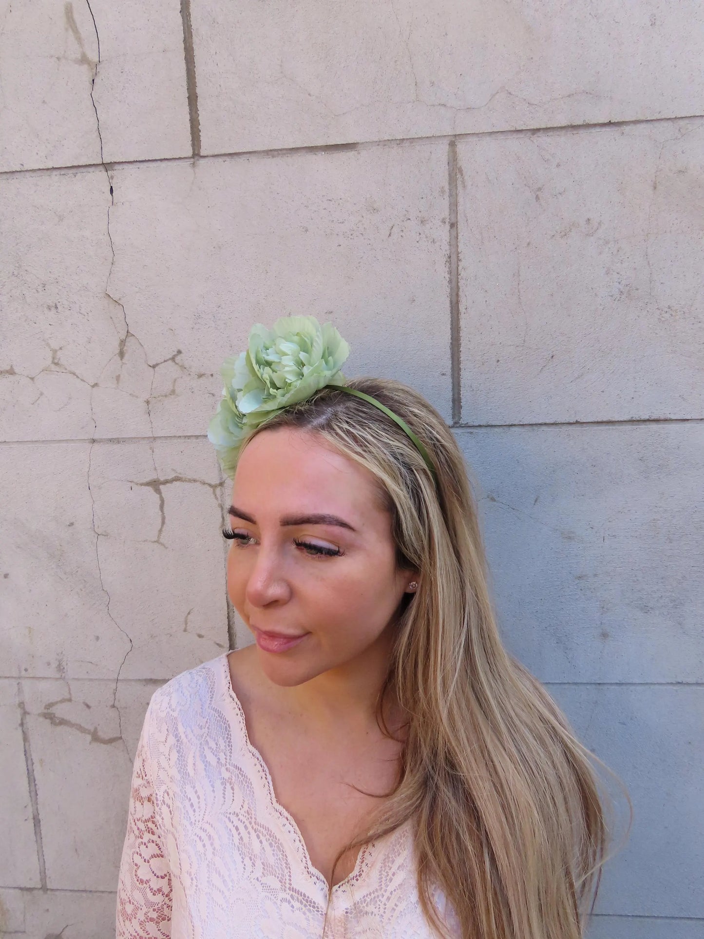 Sage Green Flower Fascinator