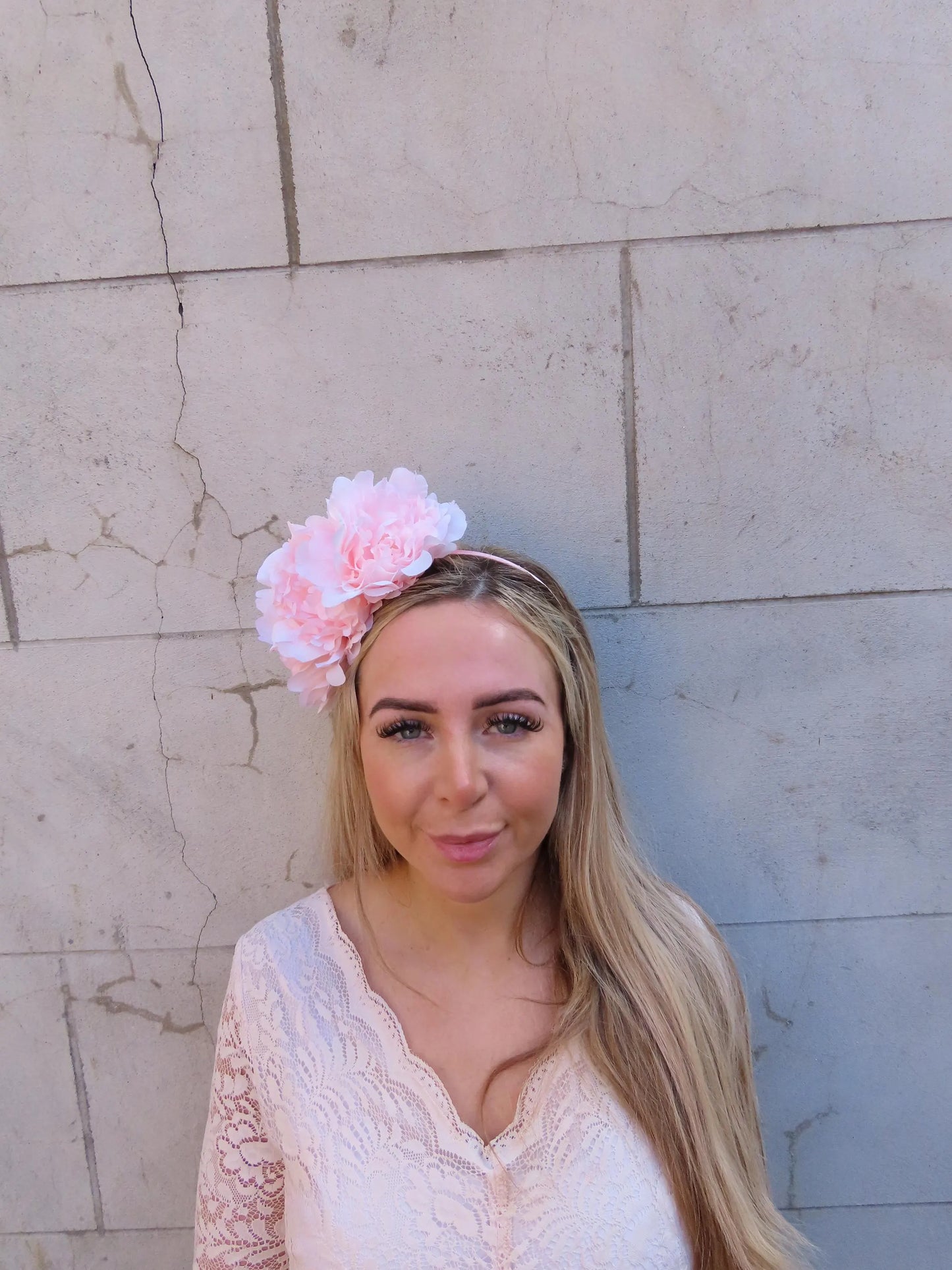 Large Blush Pink Peony Flower Headpiece
