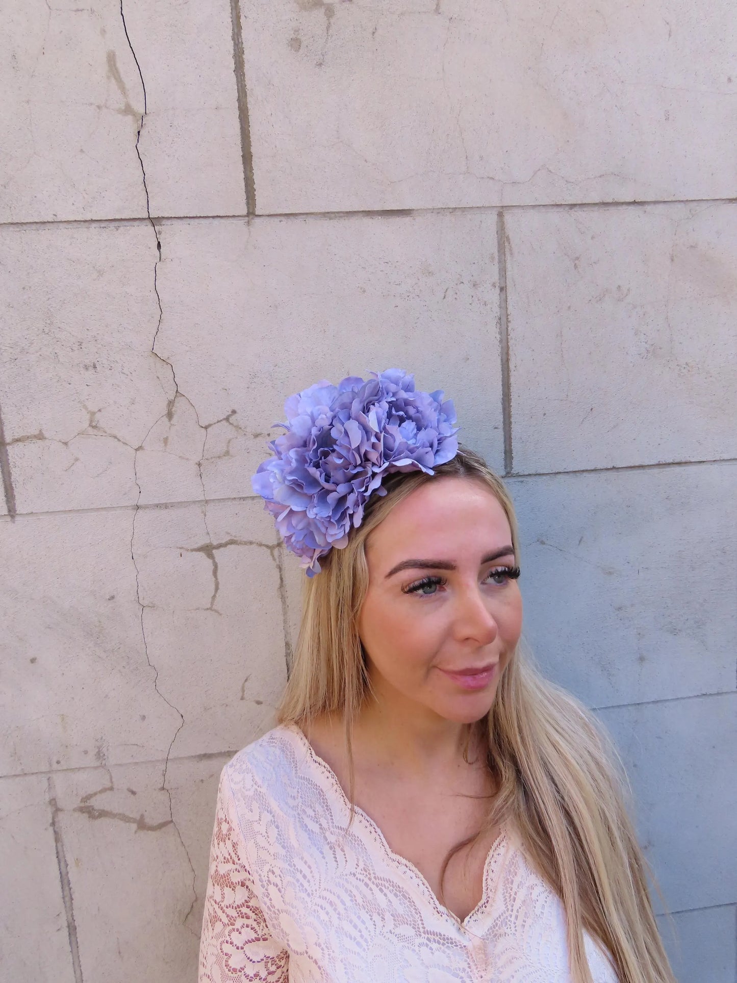 Large Lavender Peony Flower Headpiece