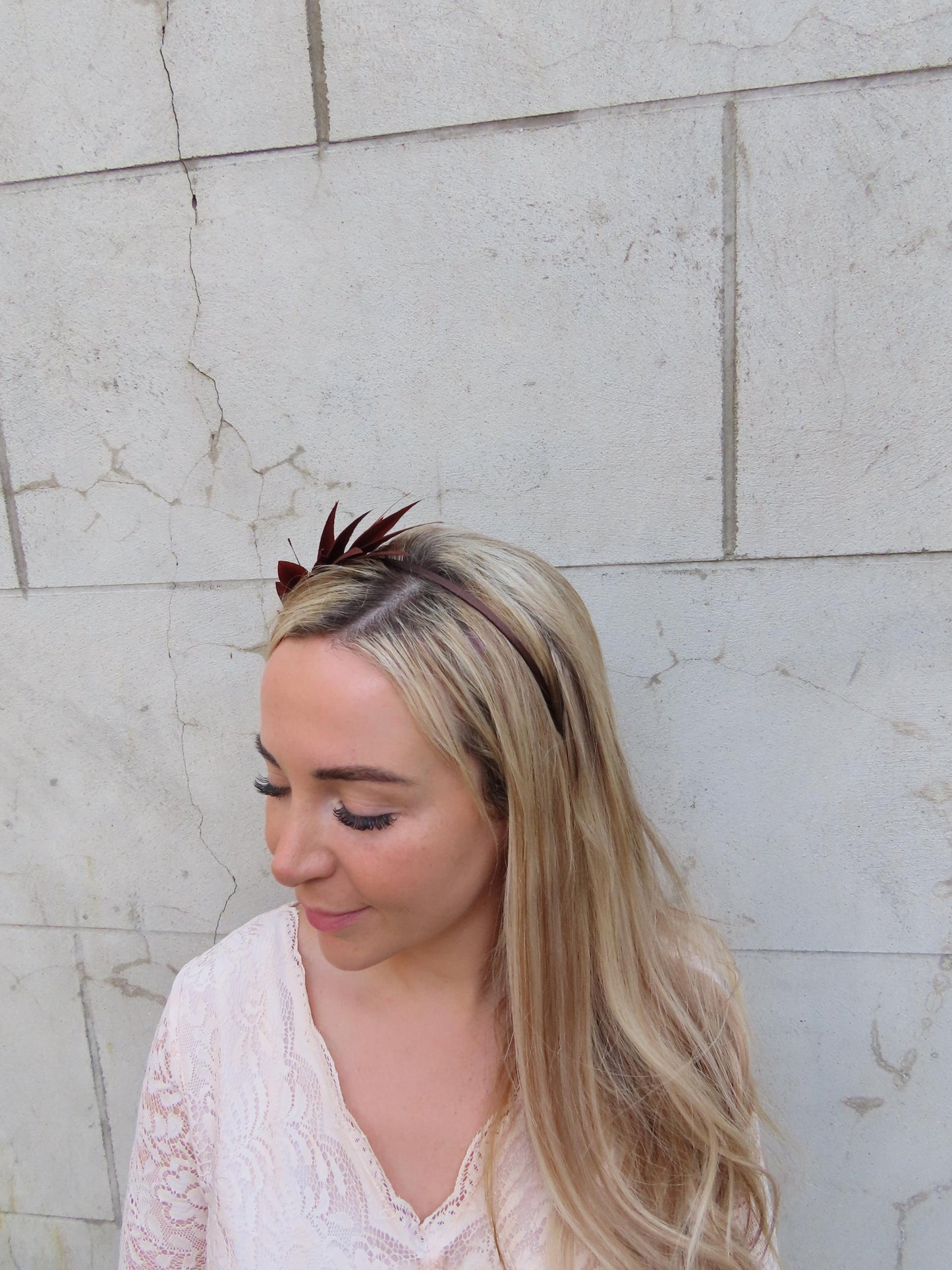Brown Feather Fascinator Headband