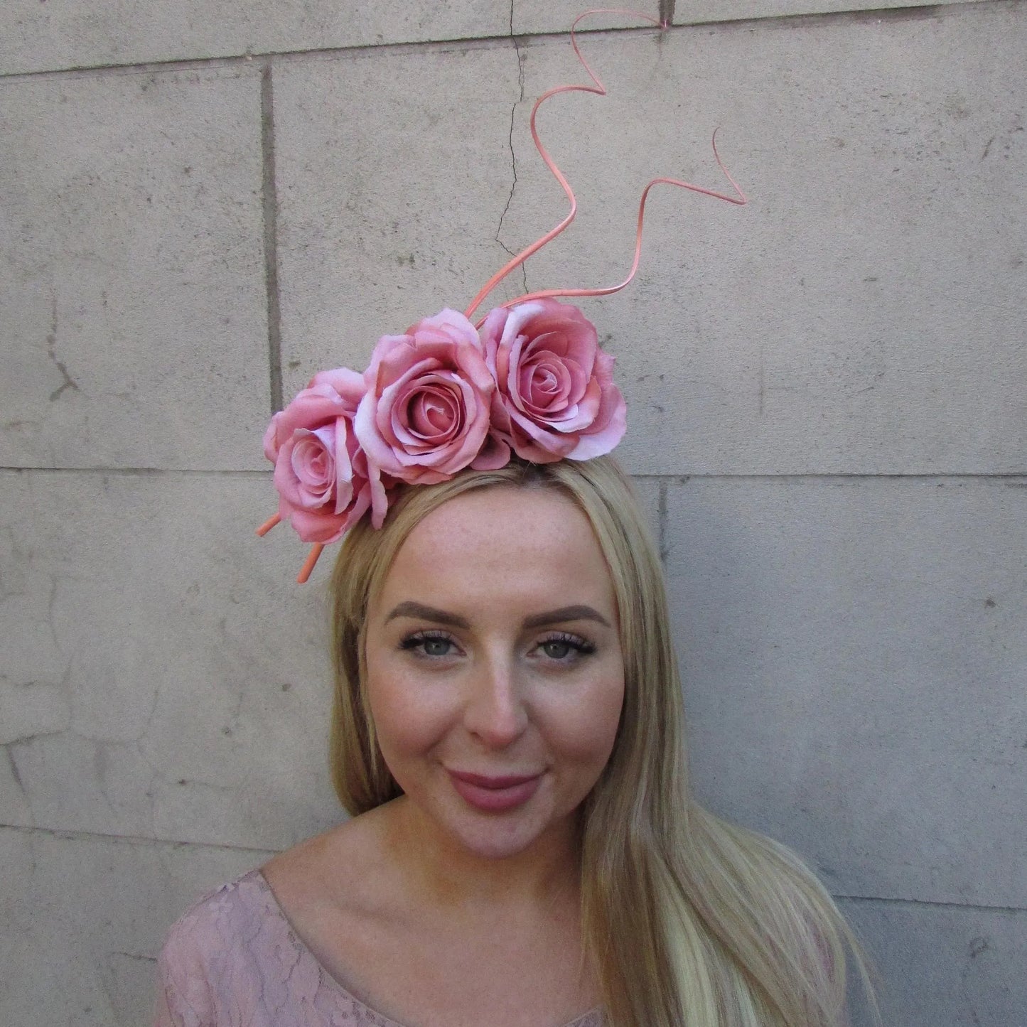 Dusky Pink Rose Flower Headpiece