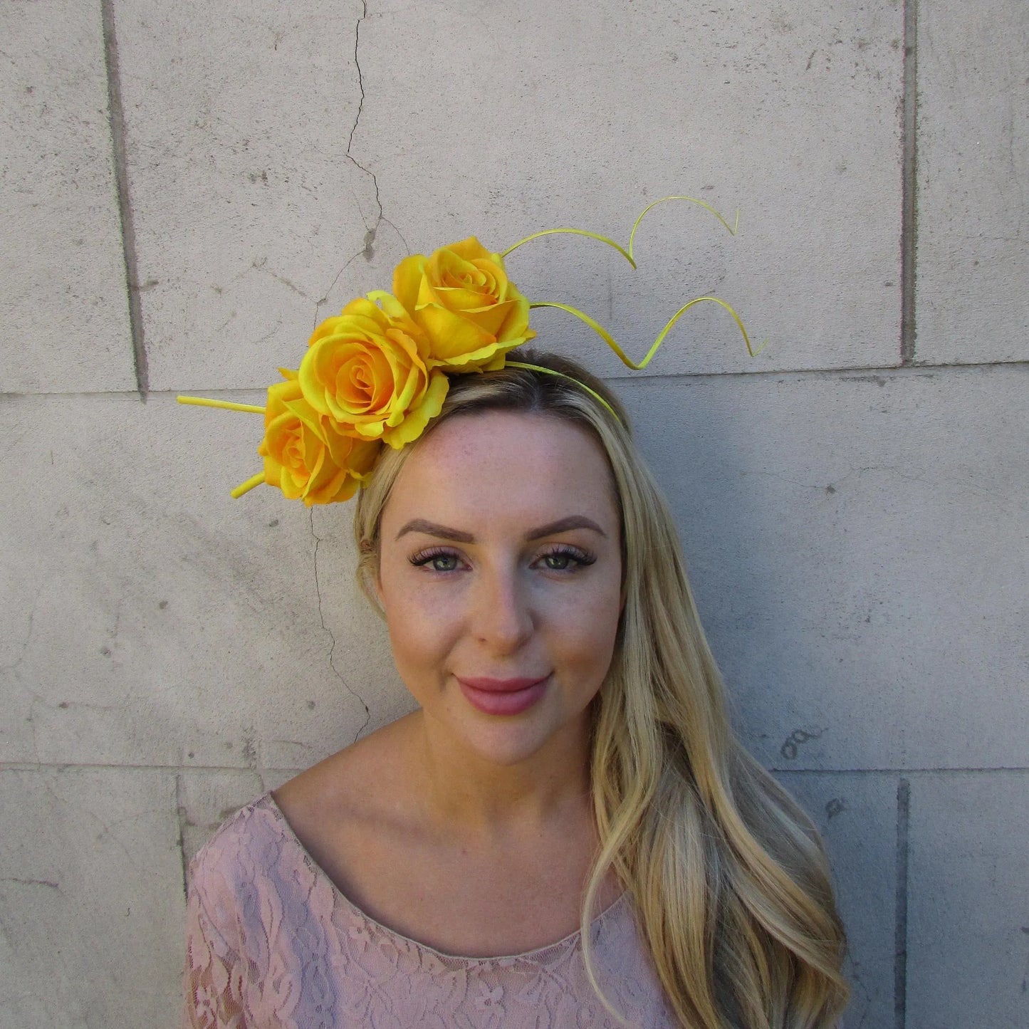 Mustard Yellow Rose Flower Headpiece