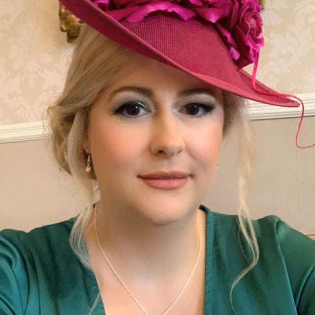 Large Magenta Rose Flower Fascinator Hat Teardrop