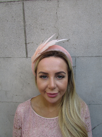 Blush Pink Feather Fascinator Headband