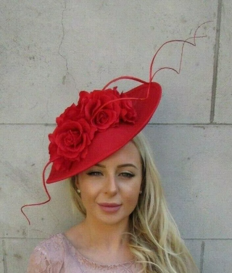 Red Rose Fascinator Hat