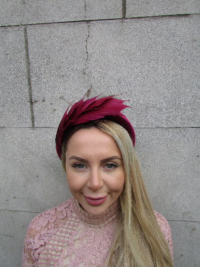 Burgundy Padded Fascinator