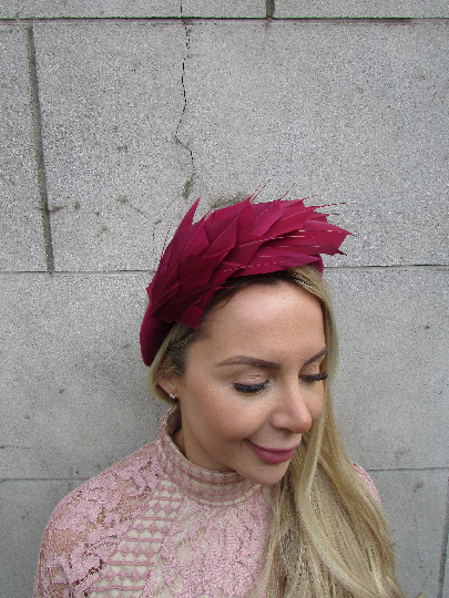 Burgundy Padded Fascinator