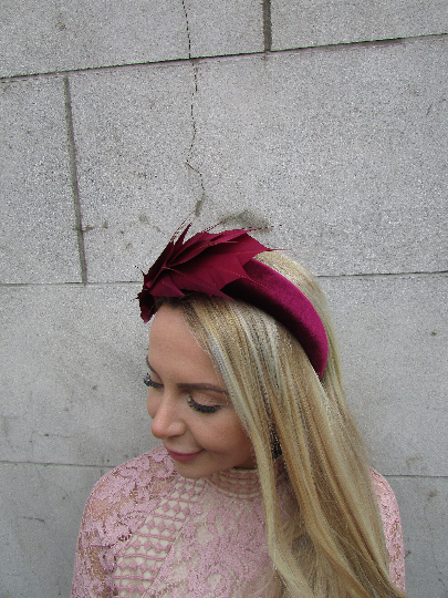 Burgundy Padded Fascinator